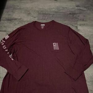 State of Mine Men's Long Sleeve Shirt Burgundy 2XL